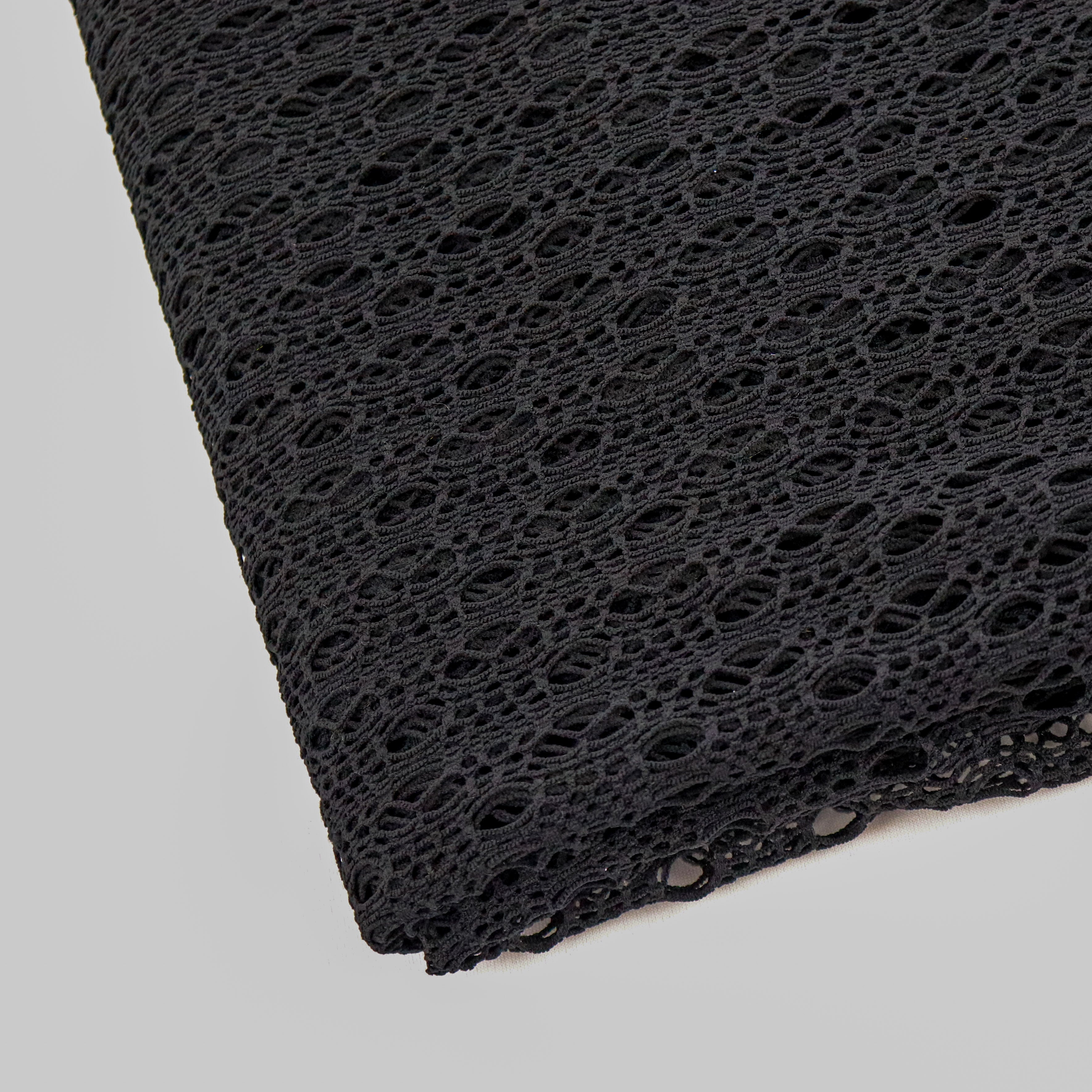 Black Crochet Stretch Fabric