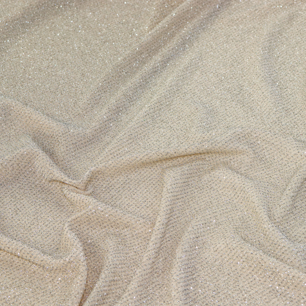 Silver Glitter Nylon Frice Fabric