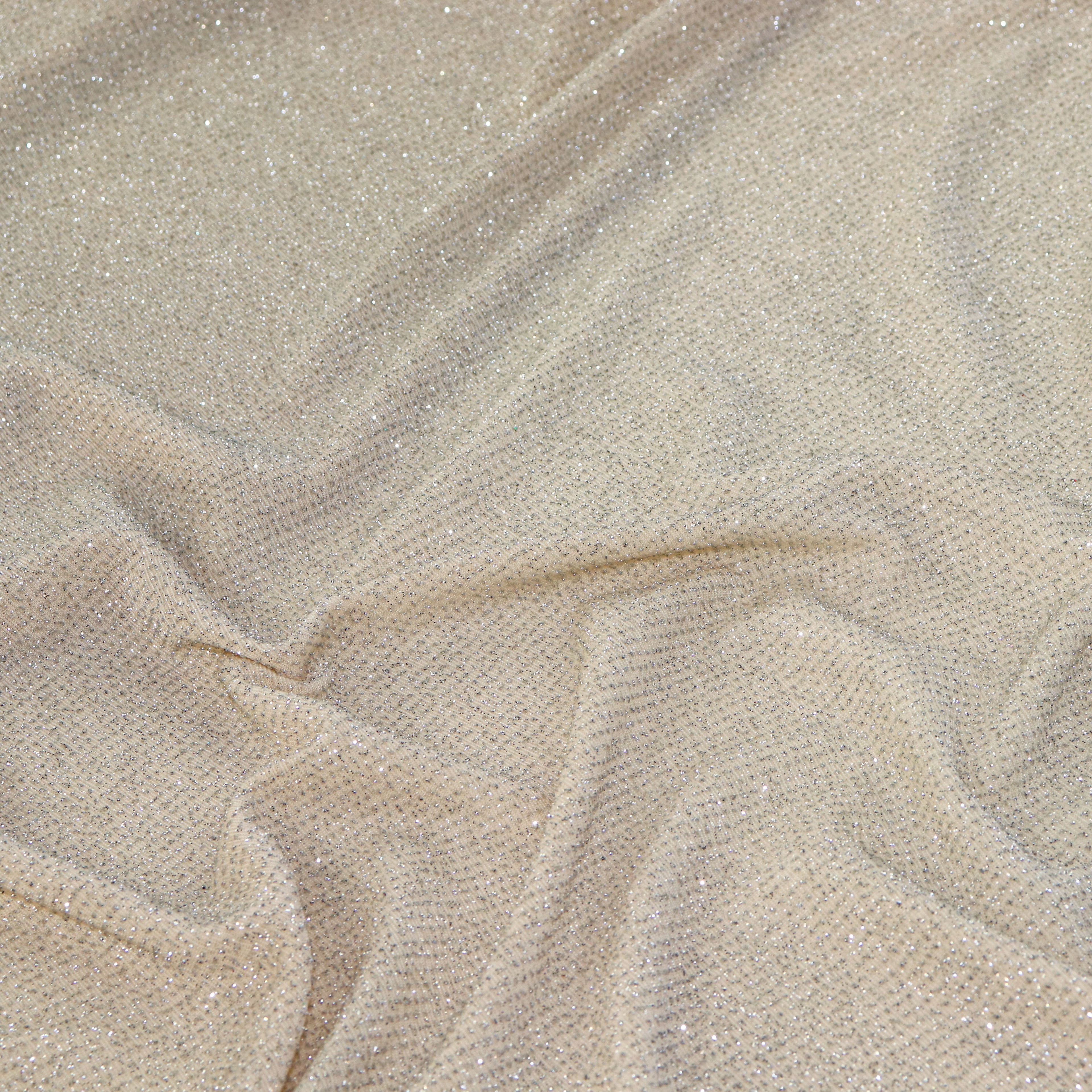 Silver Glitter Nylon Frice Fabric