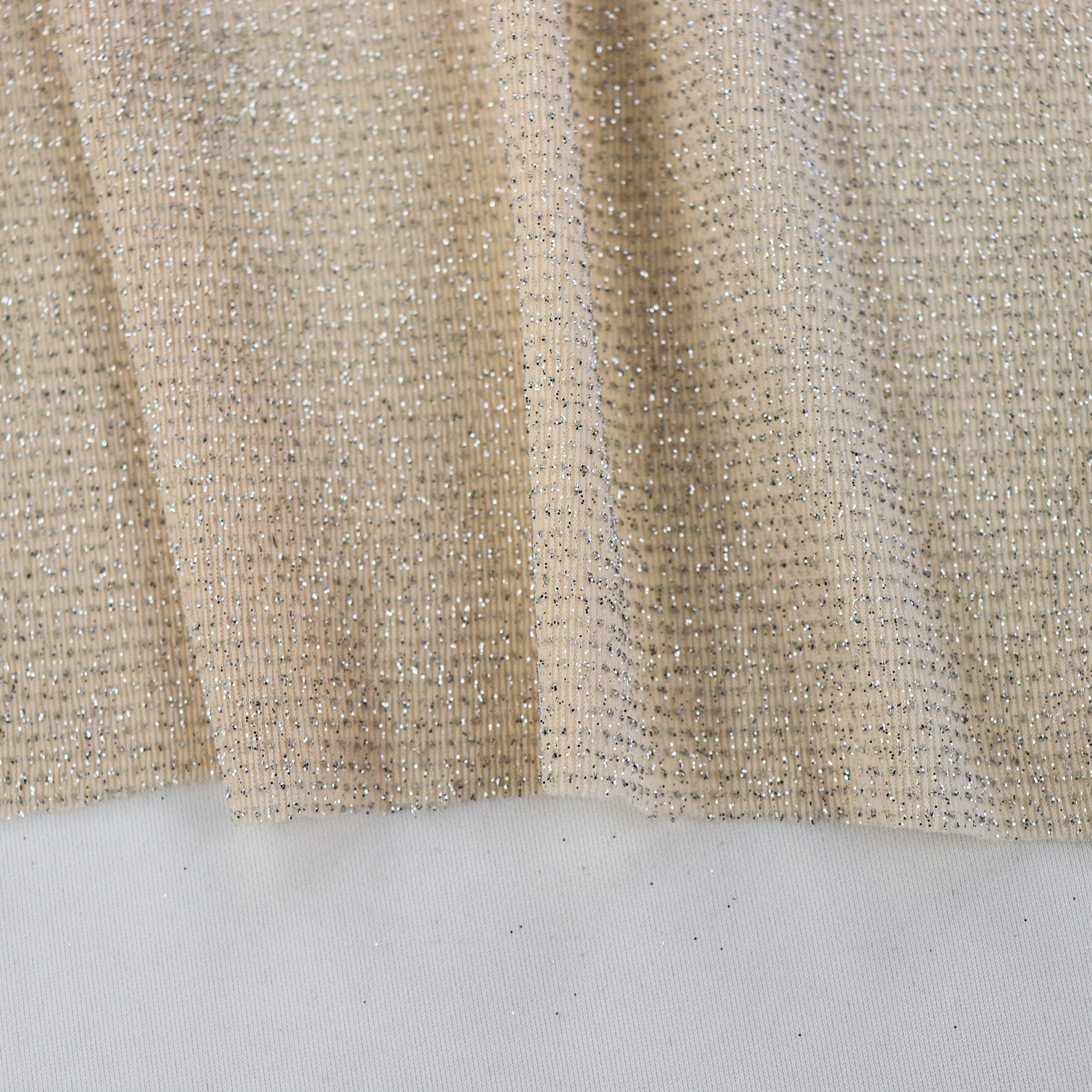 Silver Glitter Nylon Frice Fabric
