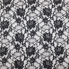 Black Floral Rose Lace Dress Fabric