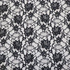 Black Floral Rose Lace Dress Fabric