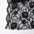 Black Floral Rose Lace Dress Fabric