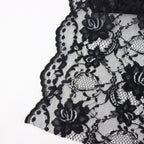 Black Floral Rose Lace Dress Fabric
