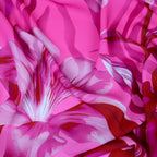 Pink Red Floral Zebra Print Woven Crepe Dress Fabric