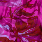 Pink Red Floral Zebra Print Woven Crepe Dress Fabric