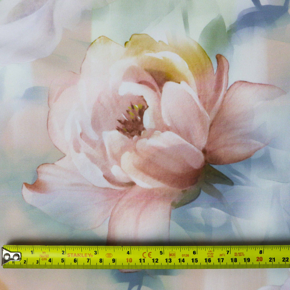 Peach Blush Rose Floral Woven Crepe Dress Fabric