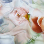Peach Blush Rose Floral Woven Crepe Dress Fabric