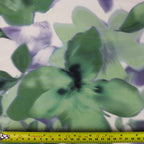 Sage Green Watercolour Floral Woven Crepe Dress Fabric