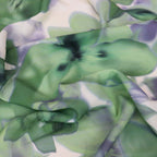 Sage Green Watercolour Floral Woven Crepe Dress Fabric