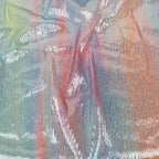 Pastel Rainbow Ombre Stretch Sequin Fabric