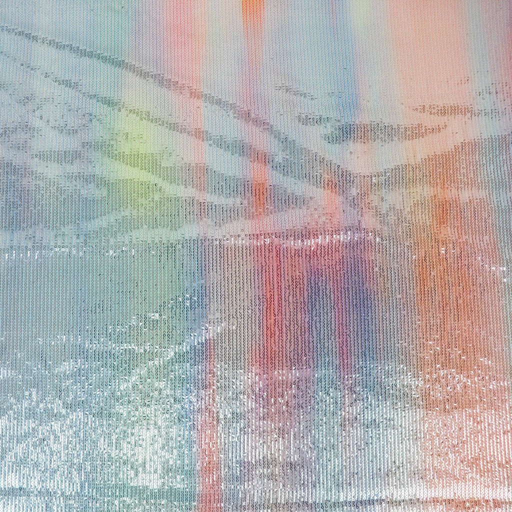 Pastel Rainbow Ombre Stretch Sequin Fabric