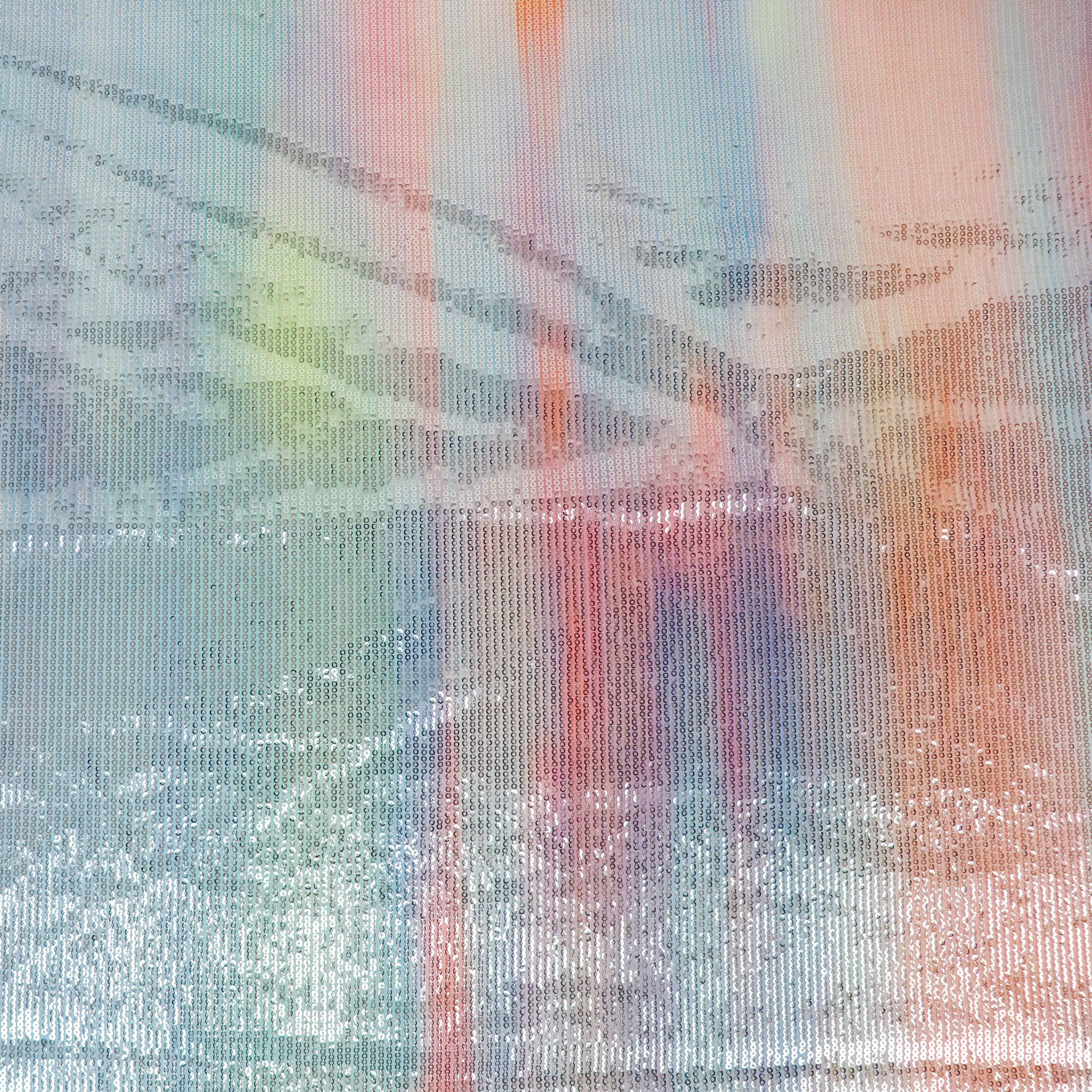 Pastel Rainbow Ombre Stretch Sequin Fabric