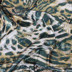 Brown Leopard Print Stretch Sequin Fabric