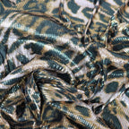 Brown Leopard Print Stretch Sequin Fabric