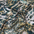 Brown Leopard Print Stretch Sequin Fabric