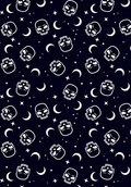 Minimal Skull Moon Fabric