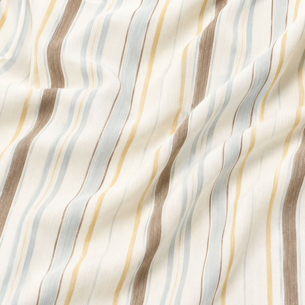 Natural Oat Stripe Linen Fabric