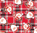 Red Santa Check Fabric