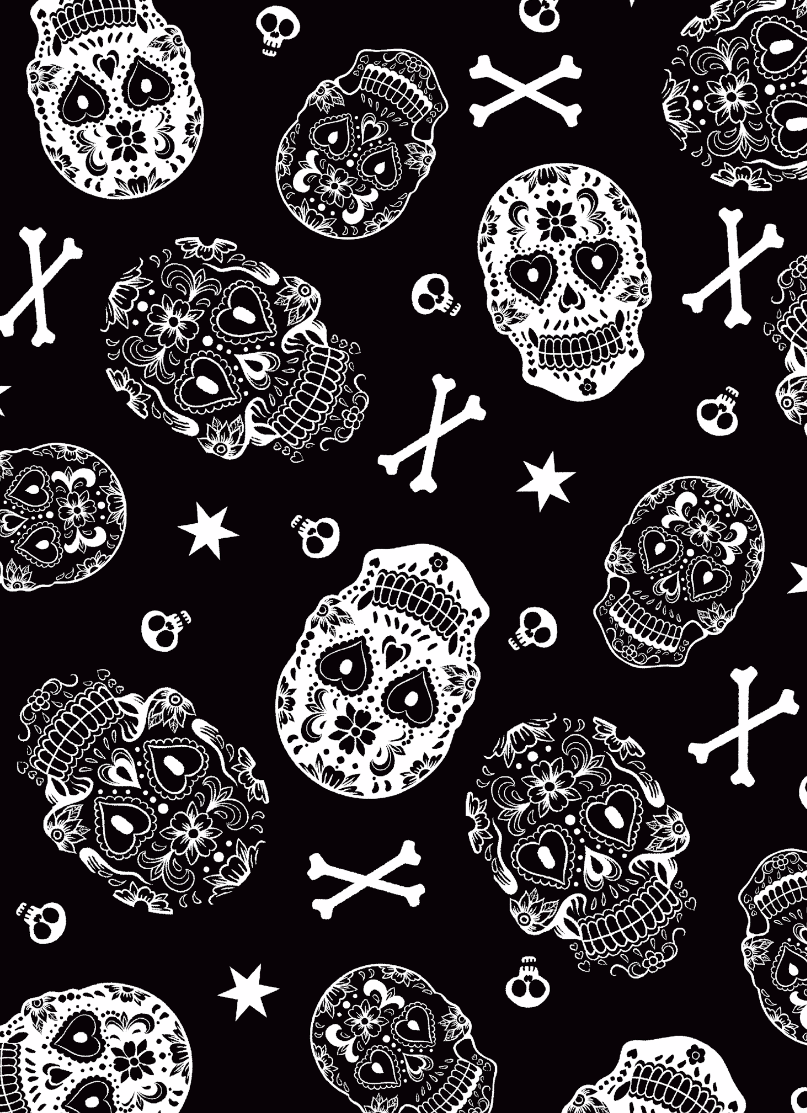 Sugar Skull Halloween Fabric | Day of the Dead