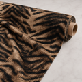 Brown Tiger Animal Print Stretch Jersey Dress Fabric