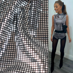 Holographic Square Sequin Stretch Lurex Fabric
