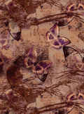 Vintage Gothic Skull & Butterfly Fabric