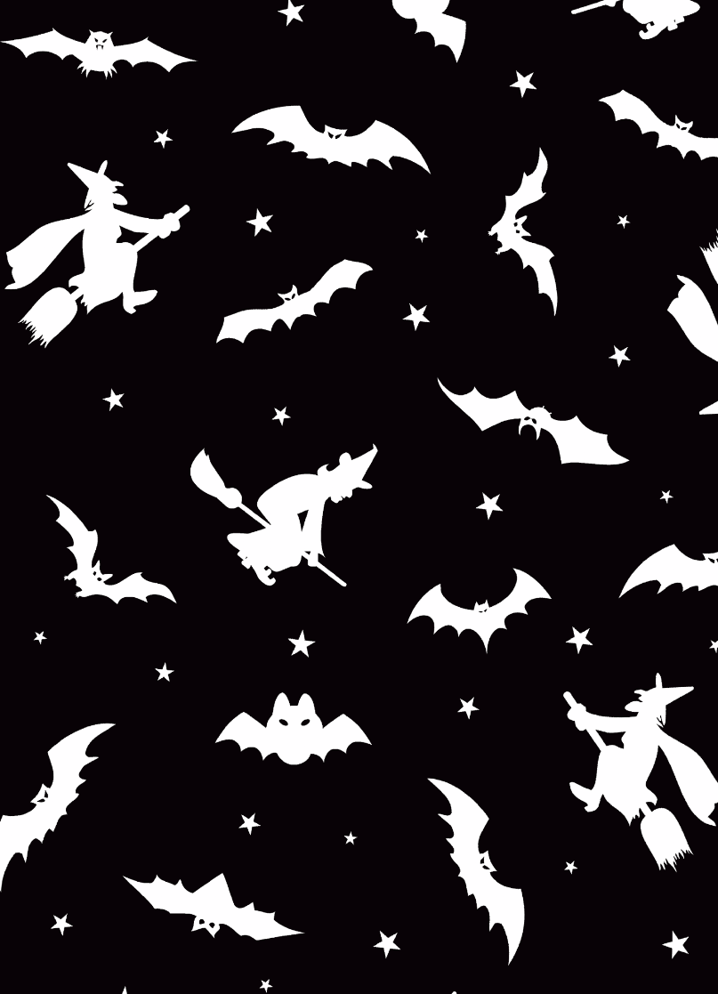 Witch & Bat Halloween Fabric