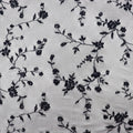 Black Floral Flock Power Mesh Fabric