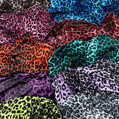 FS005 Leopard Print Scuba, Spun Polyester & Velvet Fabric | Fabric | Animal, Brown, Dark, drape, Fabric, fashion fabric, Gold, Green, Grey, Leopard, making, New, Pink, Purple, Red, Scuba, sewing, spandex, spun polyester, Spun Polyester Elastane, Stretch, Stretchy, Valentino, Velvet | Fabric Styles