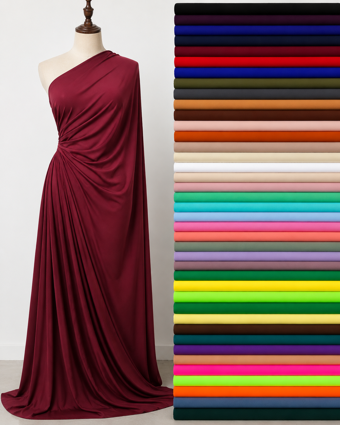 Soft Touch Slinky Dress Fabric – All Way Stretch Polyester Jersey Material – 190gsm