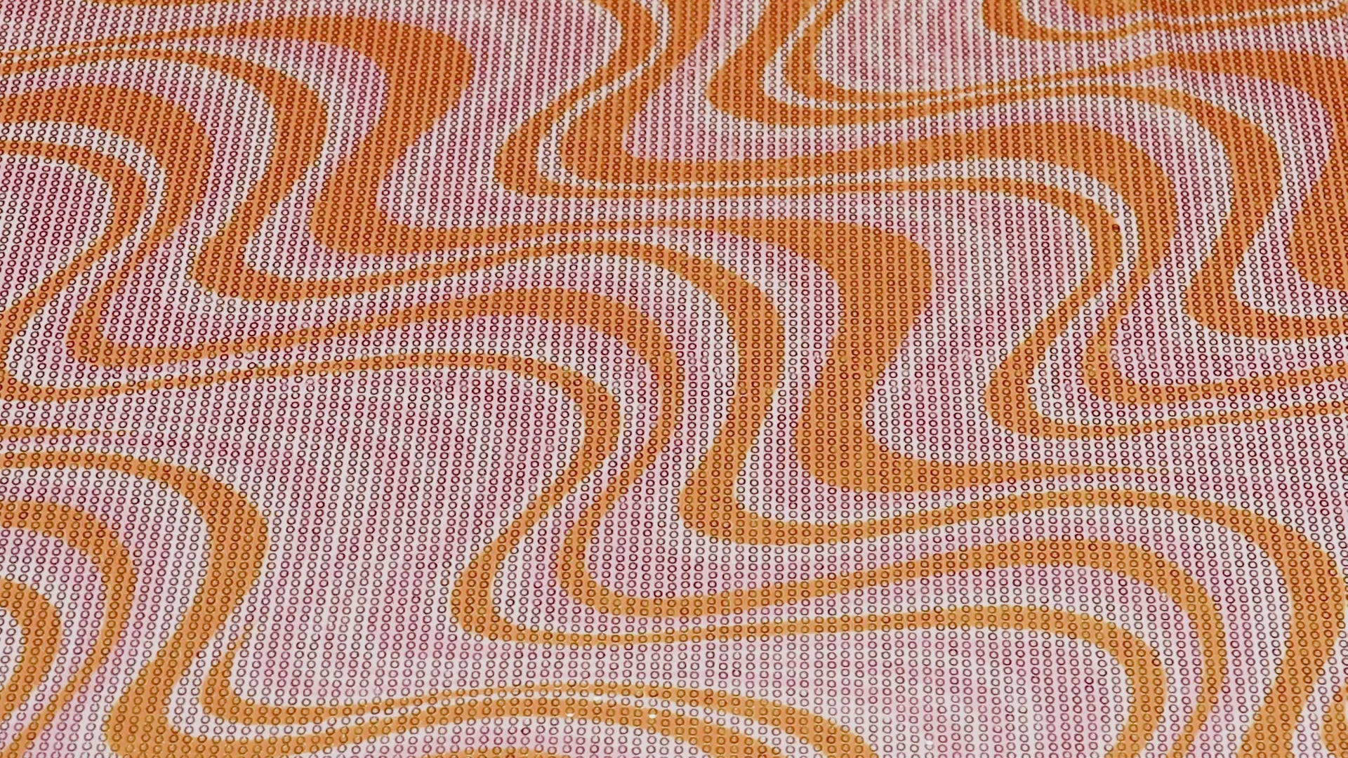 Pink & Orange Geometric Print Stretch Sequin Fabric