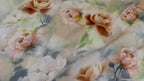 Peach Blush Rose Floral Woven Crepe Dress Fabric
