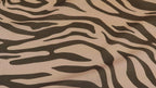 Beige & Black Zebra Animal Print Linen Look Fabric