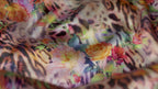 Floral Leopard Animal Print Stretch Satin Dress Fabric