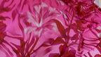 Pink Red Floral Zebra Print Woven Crepe Dress Fabric