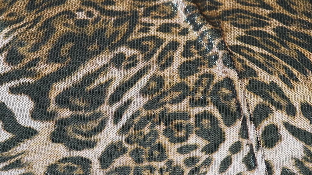 Brown Leopard Print Stretch Sequin Fabric
