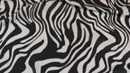 Black & White Zebra Animal Print Linen Look Fabric