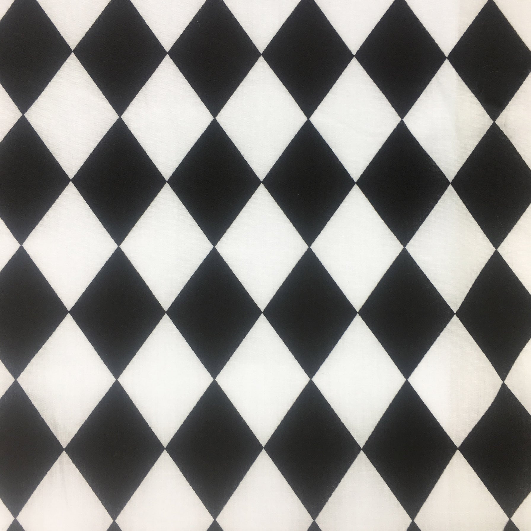 FS687_1 Harlequin | Fabric | Black, Check, drape, Fabric, fashion fabric, Harlequin, making, Poly, Poly Cotton, sewing, Skirt, Squares, Tartan, White | Fabric Styles