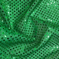 FS585_8 Emerald Poly Jersey 3mm Sequins | Fabric | Clubwear, drape, elastane, Fabric, fashion fabric, Foil, green, jersey, limited, making, Nylon, Poly Jersey, Polyester, SALE, Sequins, Sequins Foil, sewing, Skirt, Stretchy | Fabric Styles