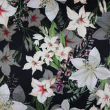 FS314 Lily Amaryllis Floral | Fabric | Amaryllis, Fabric, Floral, Flower, Flowers, Leaf, Leaves, Light, Lily, Oriental Lily, Pearl, Peony, Pink, Purple, Scuba, Summer, White | Fabric Styles