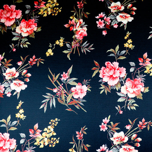 FS955 Black Floral Jacquard | Fabric | Fabric, fashion fabric, Floral, Jacquard, jersey, Purple, Sale, sewing, stretch, White | Fabric Styles
