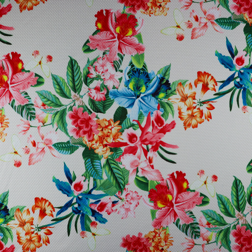 FS954 Lily Floral Jaquard | Fabric | Fabric, fashion fabric, Floral, Jacquard, jersey, Purple, Sale, sewing, stretch, White | Fabric Styles