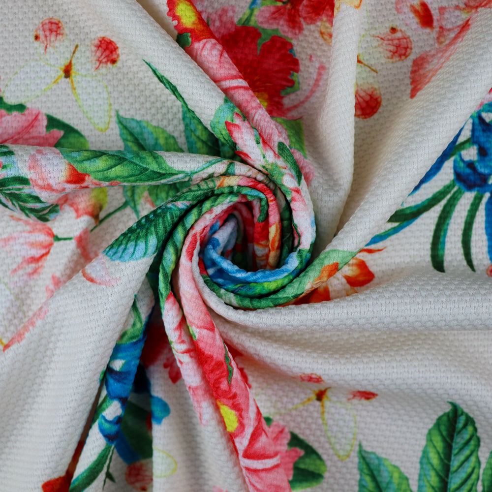 FS954 Lily Floral Jaquard | Fabric | Fabric, fashion fabric, Floral, Jacquard, jersey, Purple, Sale, sewing, stretch, White | Fabric Styles