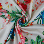 FS954 Lily Floral Jaquard | Fabric | Fabric, fashion fabric, Floral, Jacquard, jersey, Purple, Sale, sewing, stretch, White | Fabric Styles