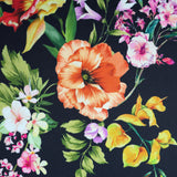 FS950 Embelia Floral | Fabric | Fabric, fashion fabric, Floral, jersey, Purple, Scuba Crepe, sewing, stretch, White | Fabric Styles