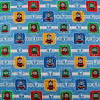 FS907_5 Thomas Character Block | Fabric | Brand, Branded, cartoon, Cartoon Network, Children, comic, comics, Cotton, Engine, Fabric, fashion fabric, Friends, hero, Kids, Light blue, logo, making, Tank, The, Thom, Thomas, Thomas & Friends, Thomas the tank engine, Train | Fabric Styles