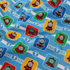 FS907_5 Thomas Character Block | Fabric | Brand, Branded, cartoon, Cartoon Network, Children, comic, comics, Cotton, Engine, Fabric, fashion fabric, Friends, hero, Kids, Light blue, logo, making, Tank, The, Thom, Thomas, Thomas & Friends, Thomas the tank engine, Train | Fabric Styles