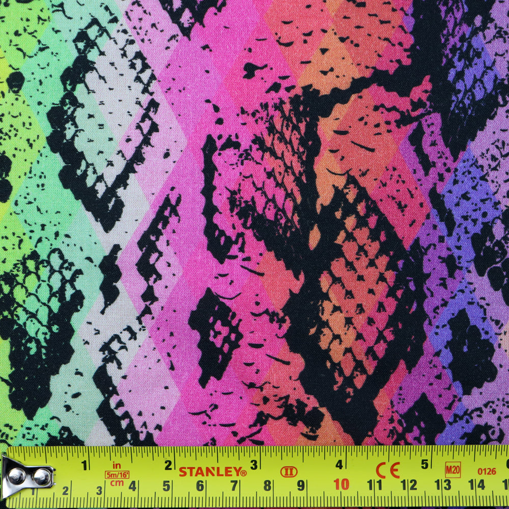FS926 Rainbow Snake Skin Cotton | Fabric | Children, Cotton, drape, Fabric, fashion fabric, Kids, Kites, making, sewing, Skirt, Snake, Tie Dye | Fabric Styles