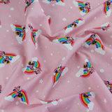 FS760_4 Disney Rainbow Minnie | Fabric | blue, Brand, Branded, Children, Cotton, Denim, Disney, drape, Fabric, fashion fabric, Kids, Letters, Light blue, Love, making, Mermaid, Mickey, Mickey mouse, Minnie, Minnie Mouse, Mouse, Pink, sewing, Skirt, Stripe | Fabric Styles